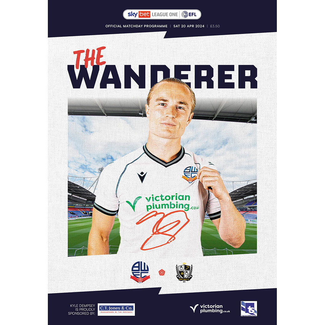 Bolton Wanderers V Port Vale Matchday Football Programmes – Ignition ...