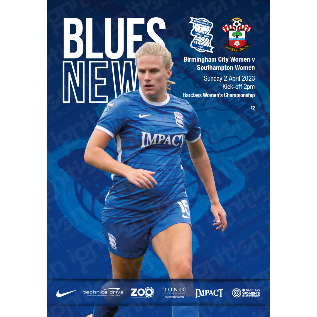 Birmingham City Women Vs Southampton Women Matchday Football Programmes Ignition Sports Media 7619