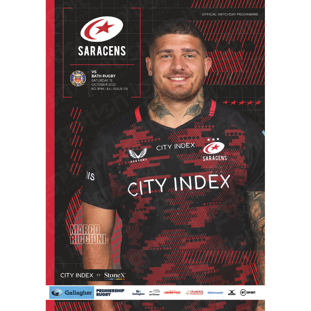 Saracens vs Bath Rugby Matchday Rugby Programmes Ignition Sports Media