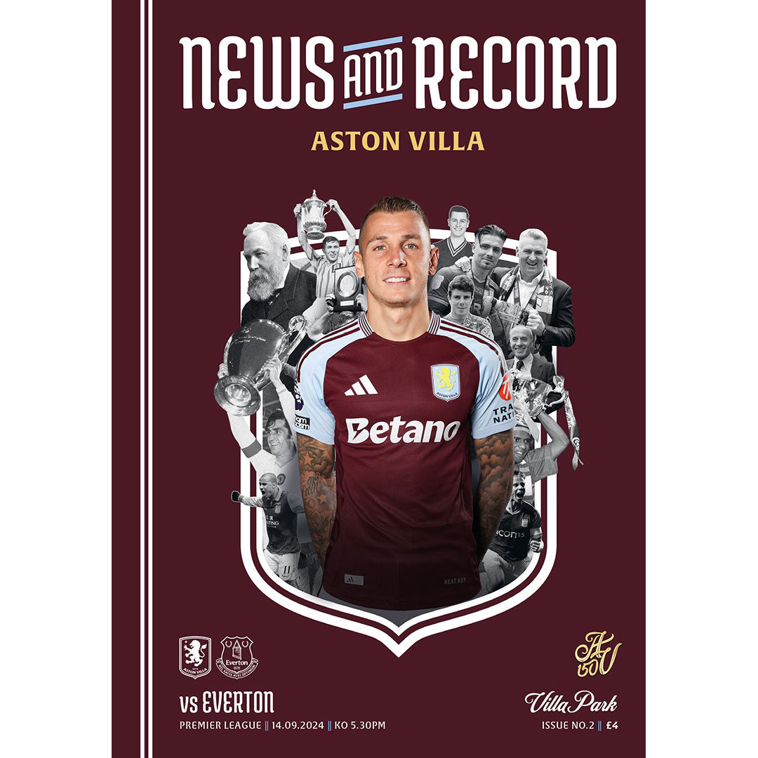 Aston Villa vs Everton football programmes