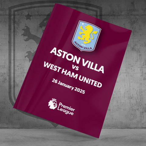 Aston Villa vs West Ham United football programmes