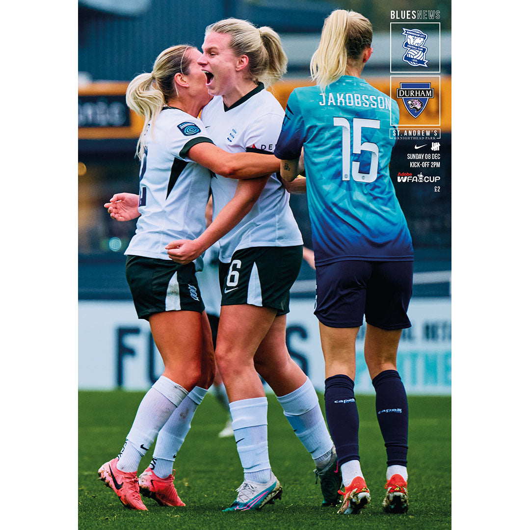 Birmingham City Women vs Durham Women (FA Cup) football programmes