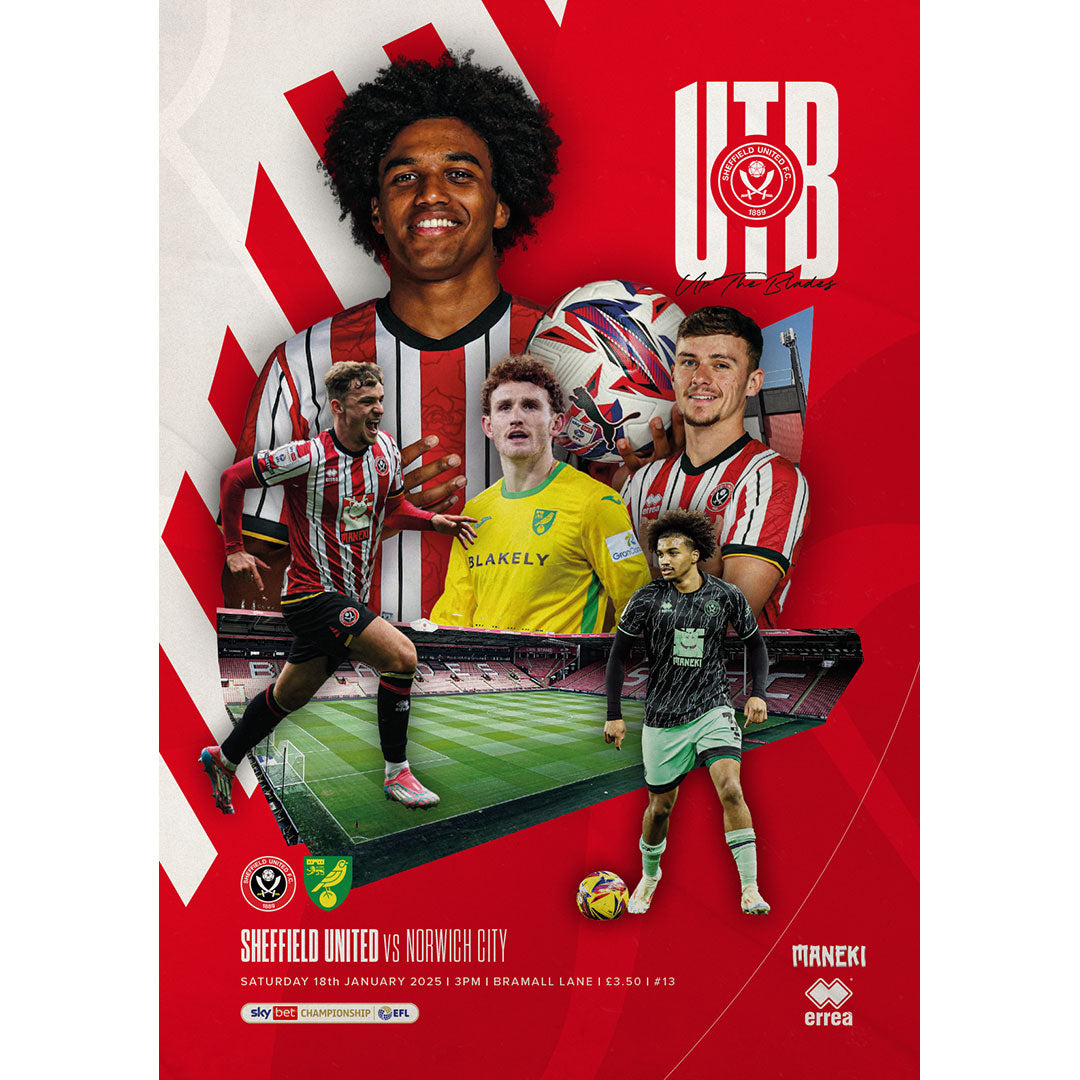 Sheffield United v Norwich City football programmes