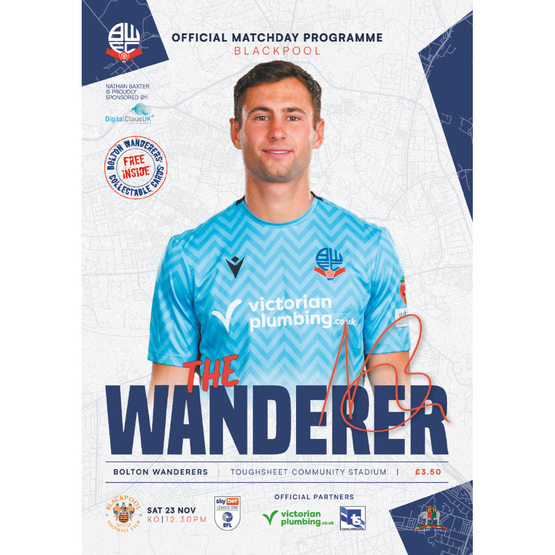 Bolton Wanderers v Blackpool football programmes