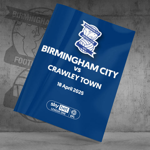 Birmingham City v Crawley Town football programmes