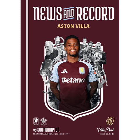 Aston Villa vs Southampton football programmes